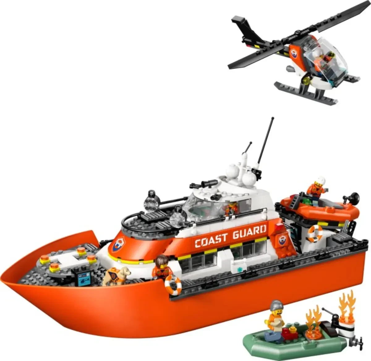 Coast Guard Rescue Boat & Helicopter, set 60504
